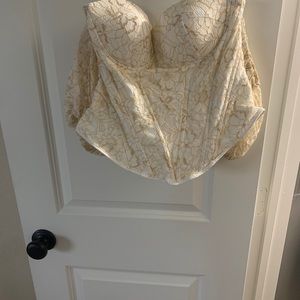 White and Gold Corset top